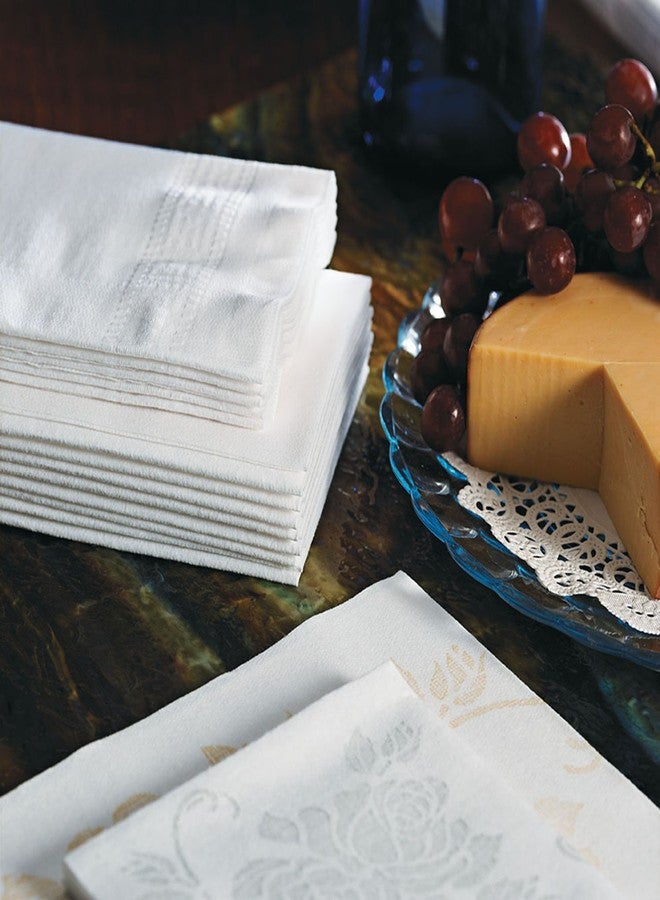 هوفماستر منديل عشاء هوفماستر 125040 من الكتان المختار غير المنقوش، مطوي ربعياً، طول 17 بوصة × عرض 17 بوصة، فضي فاخر (علبة من 300 منديل) - Image 2